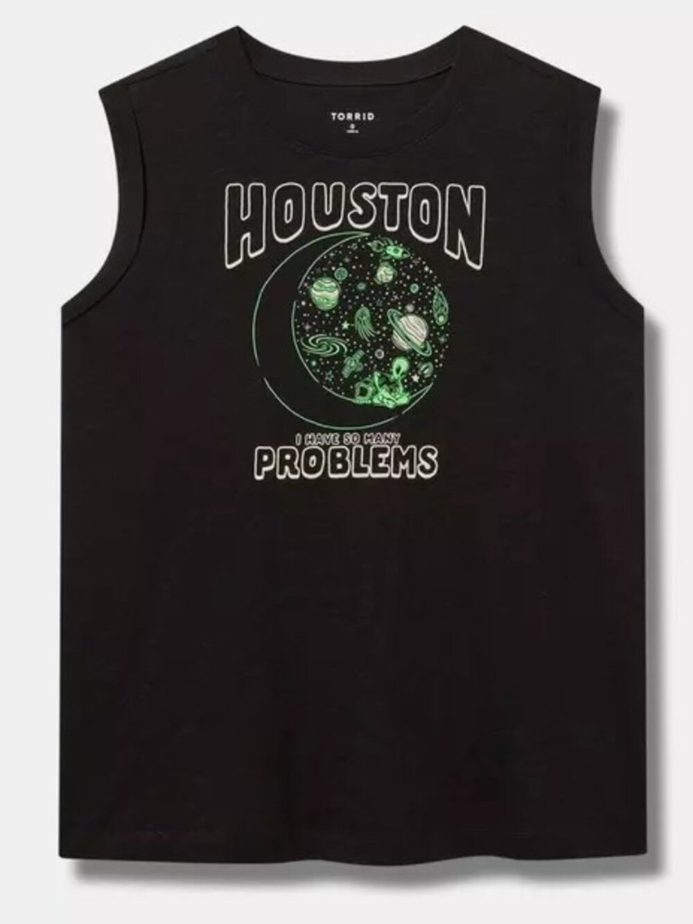 Torrid 2 2X Houston I Have So Many Problems roll sleeve graphic tee tank top